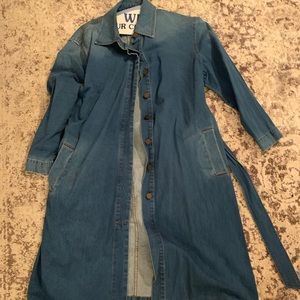 Denim maxi coat